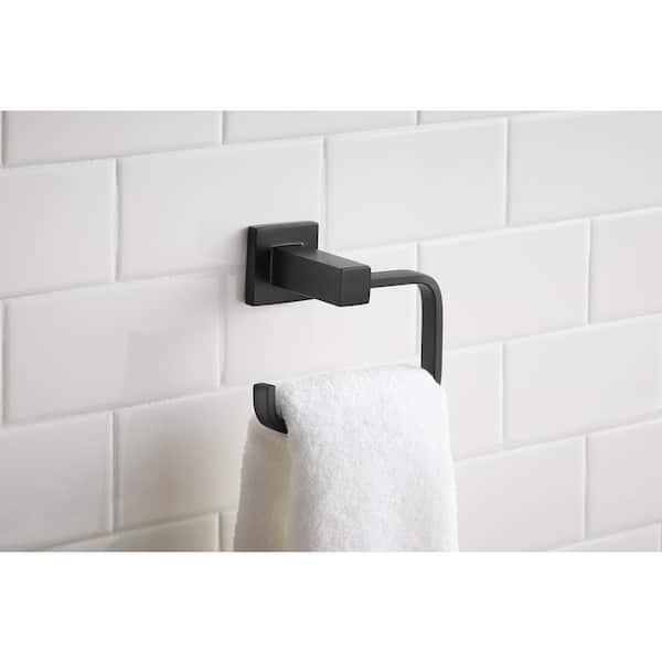 Farrington Wall Mounted Towel Ring in Matte Black