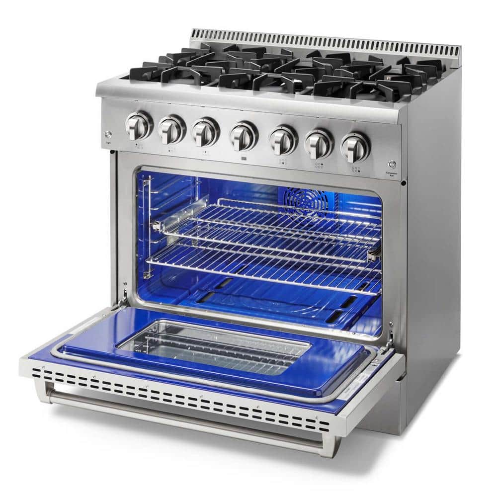 Thor 36" Stainless Steel Dual Fuel Convection Range