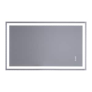 60 in. W x 36 in. H Rectangular Frameless LED Anti-Fog Wall Bathroom Vanity Mirror, Backlit & Front Light