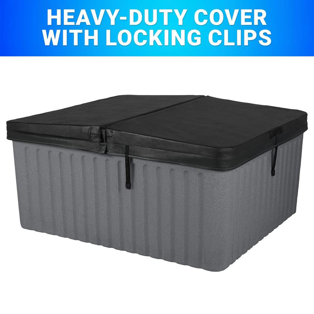 Gray Granite 4-Person Rectangle Plug and Play Hot Tub