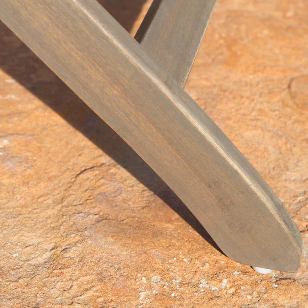 Gray Acacia Wood Outdoor Folding Dining Table