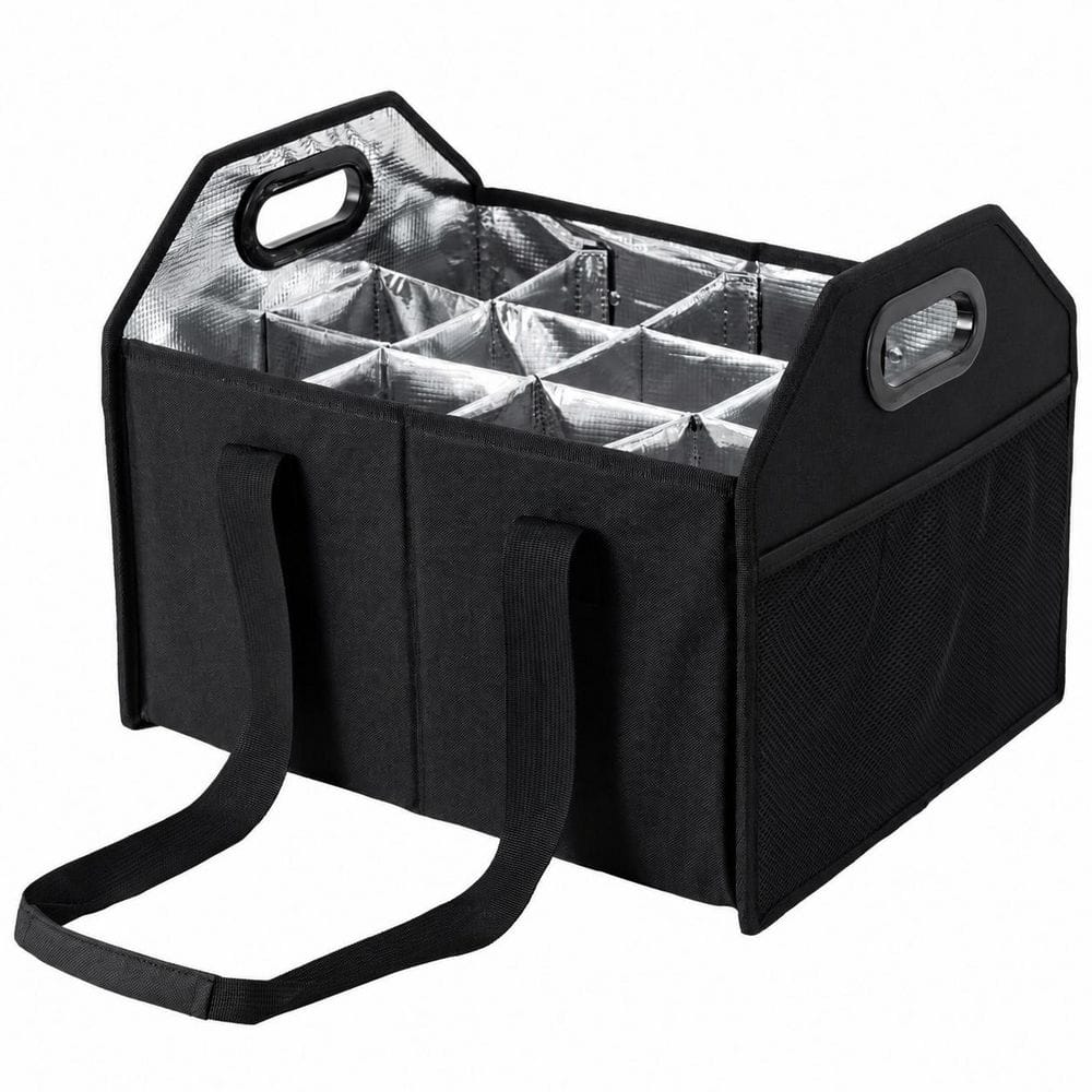 Collapsible 12 Bottle Wine Carrier Storage Box with Padded Divider and Fold-Flat Design price history on PriceWatchPro