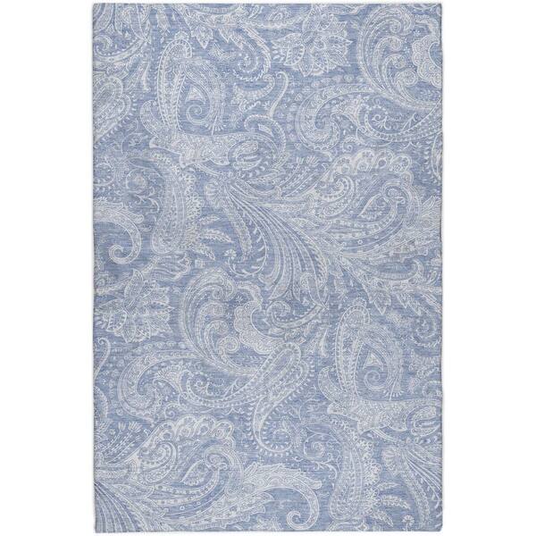Dream Shag Premium Machine Washable Abstract ADS654 Denim 10 ft. x 14 ft. Area Rug