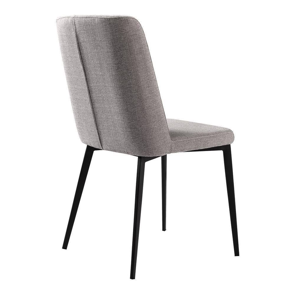 Set of 2 Gray Upholstered Metal Dining Chairs