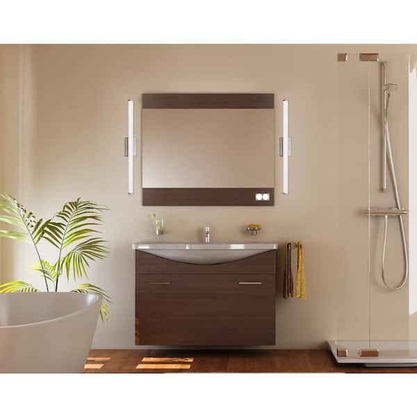 27-Watt 34.19 in. Brushed Nickel Integrated LED Vanity Light Bar with Selectable Color Temperature 3000/3500/4000K
