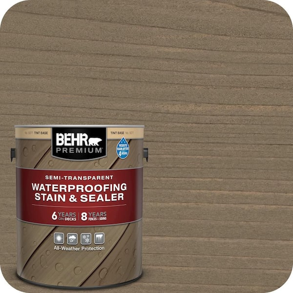 BEHR PREMIUM 1 gal. #ST-125 Stonehedge Semi-Transparent Waterproofing Exterior Wood Stain and Sealer