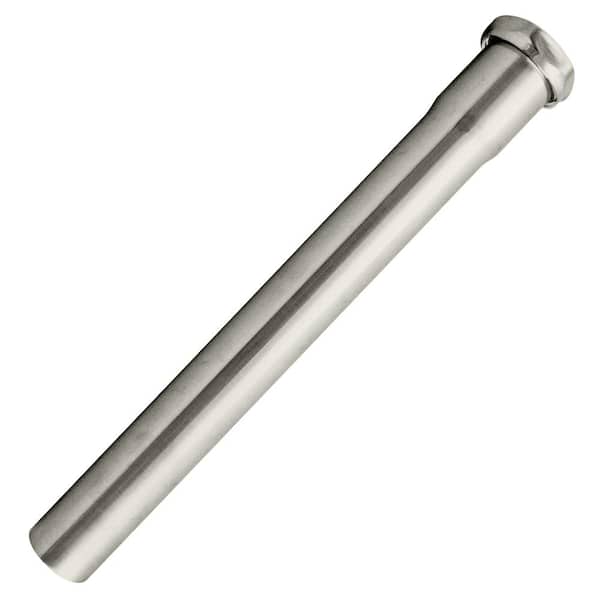 Westbrass 1-1/4 in. x 12 in. Brass Slip Joint Extension Tube in Polished Nickel