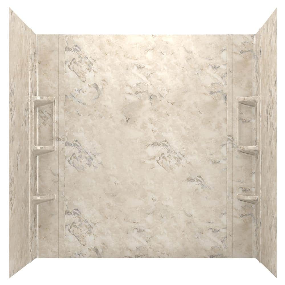 American Standard Ovation 32 in. x 60 in. x 59 in. 5-Piece Glue-Up Alcove Bath Wall Set in Celestial Marble -  2968BWT60.369