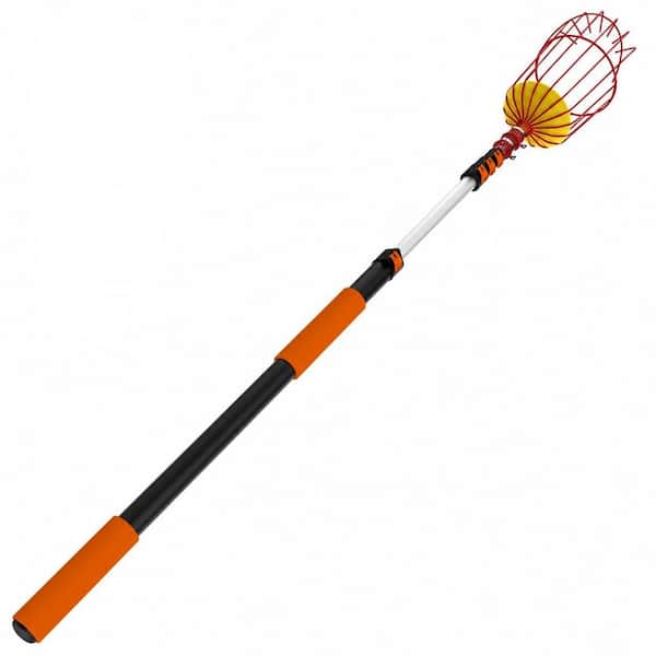 312in. Tree Pruner with 26 ft. Telescopic Extension Pole Fruit Picker Basket Lightweight Aluminum for Apple Orange Mango