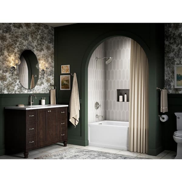 Paces Single Handle 3-Spray Tub and Shower Faucet 1.75 GPM in Vibrant Polished Nickel (Valve Included)