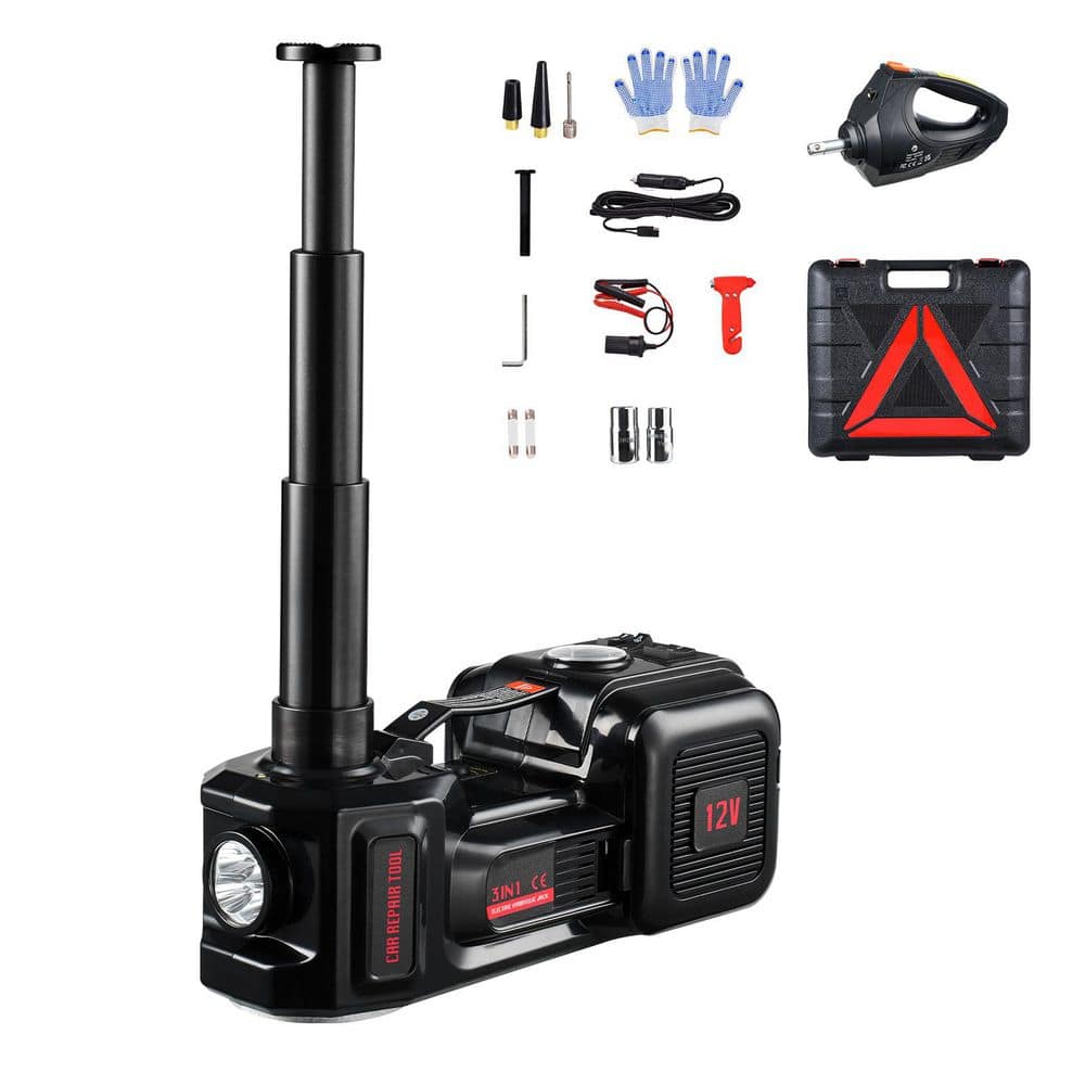 VEVOR 5-Ton Electric Car Jack - 12V Scissor Jack With Air Inflator & Impact Wrench For Tire Change