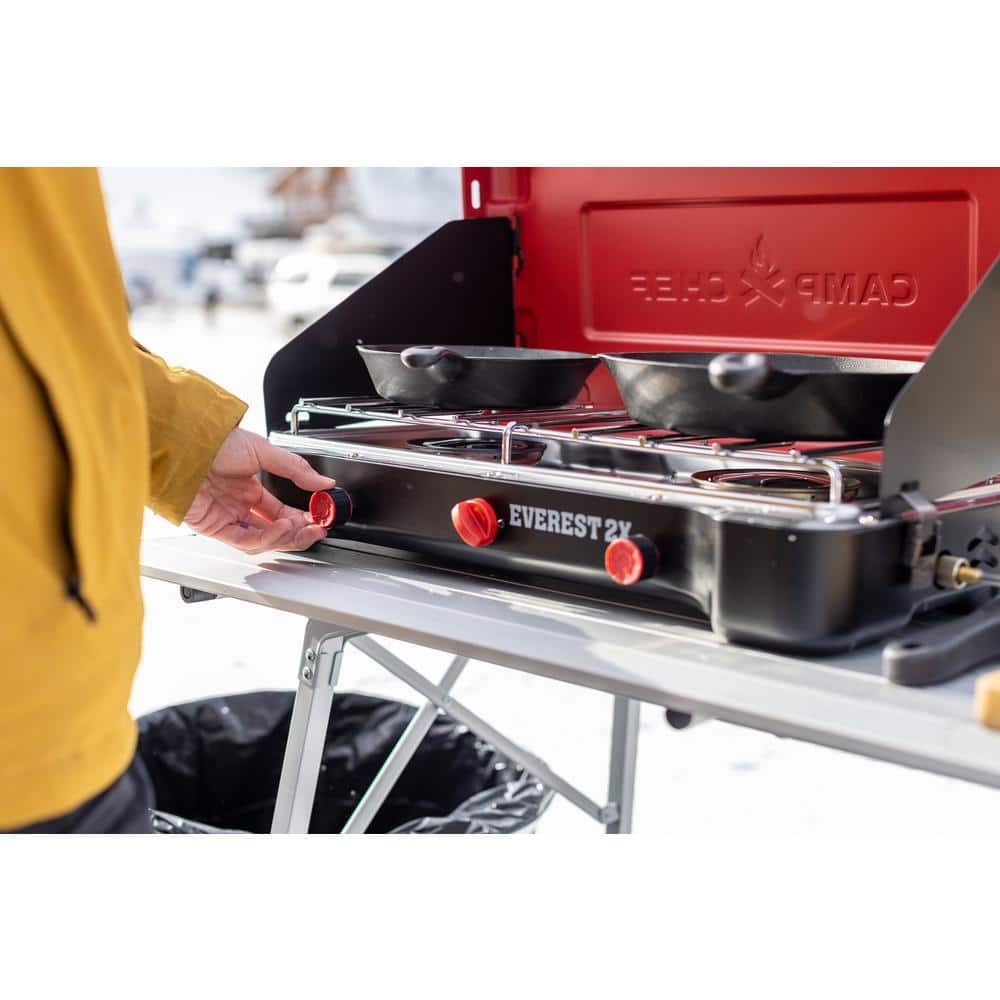 Camp Chef Mountain Series Everest 2 Burner Cooking System, MSHPX, 40,000 BTU Propane 21 inch Stove