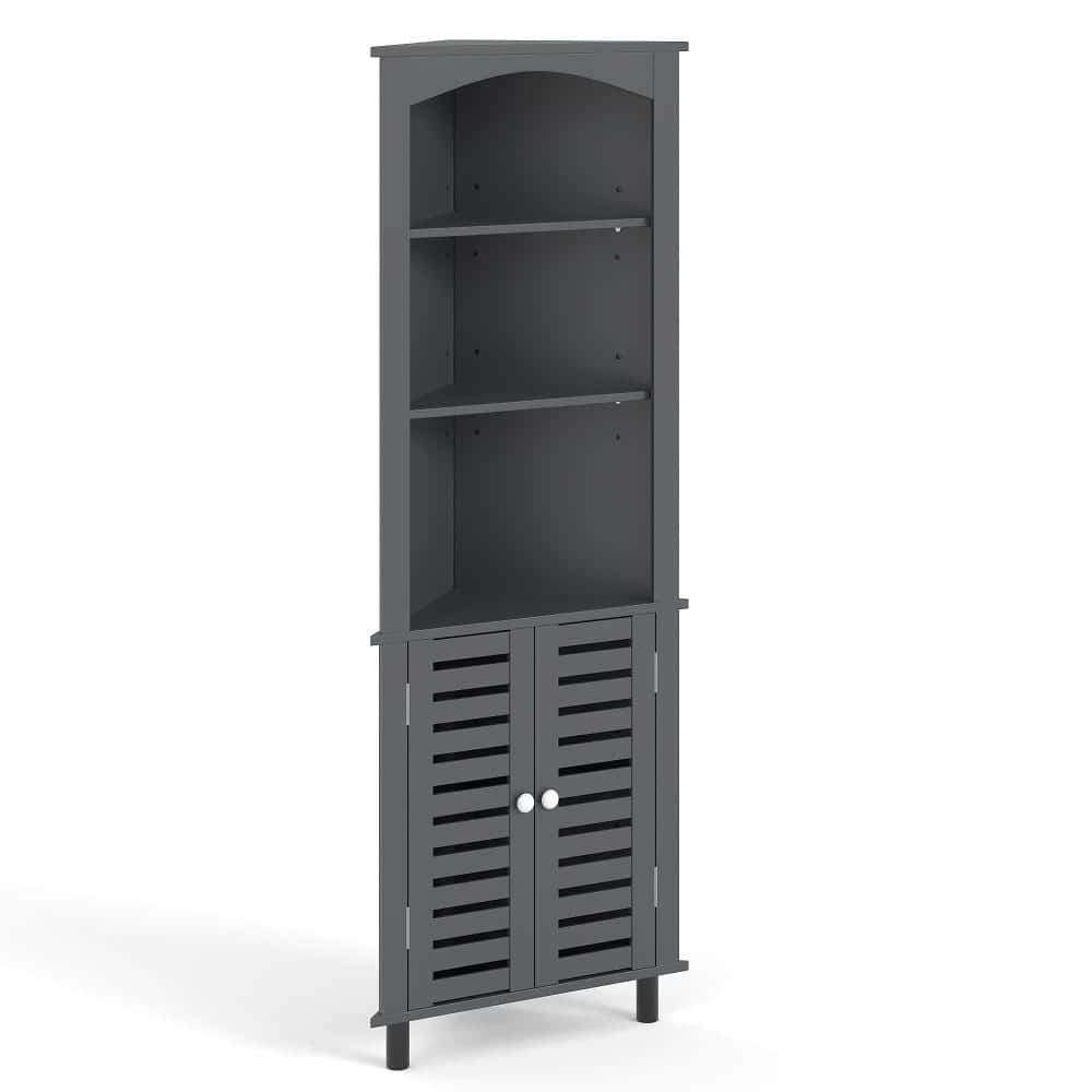 "Tall Storage Cabinet with Doors, 22.24"" W x 15.75"" D x 68.5"" H, Freestanding Corner Bookshelf with Adjustable Shelves" price history on PriceWatchPro