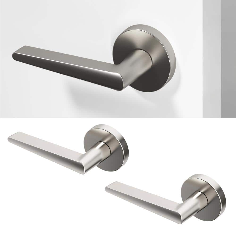 Okun Halo Metal Brushed Nickel Dummy Door Handle with Round