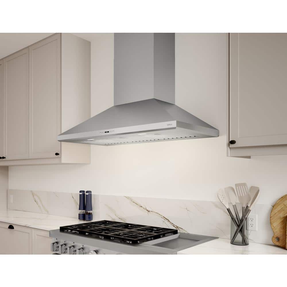 Zephyr Siena Pro 36" Stainless Steel Wall Mount Range Hood with LED Light
