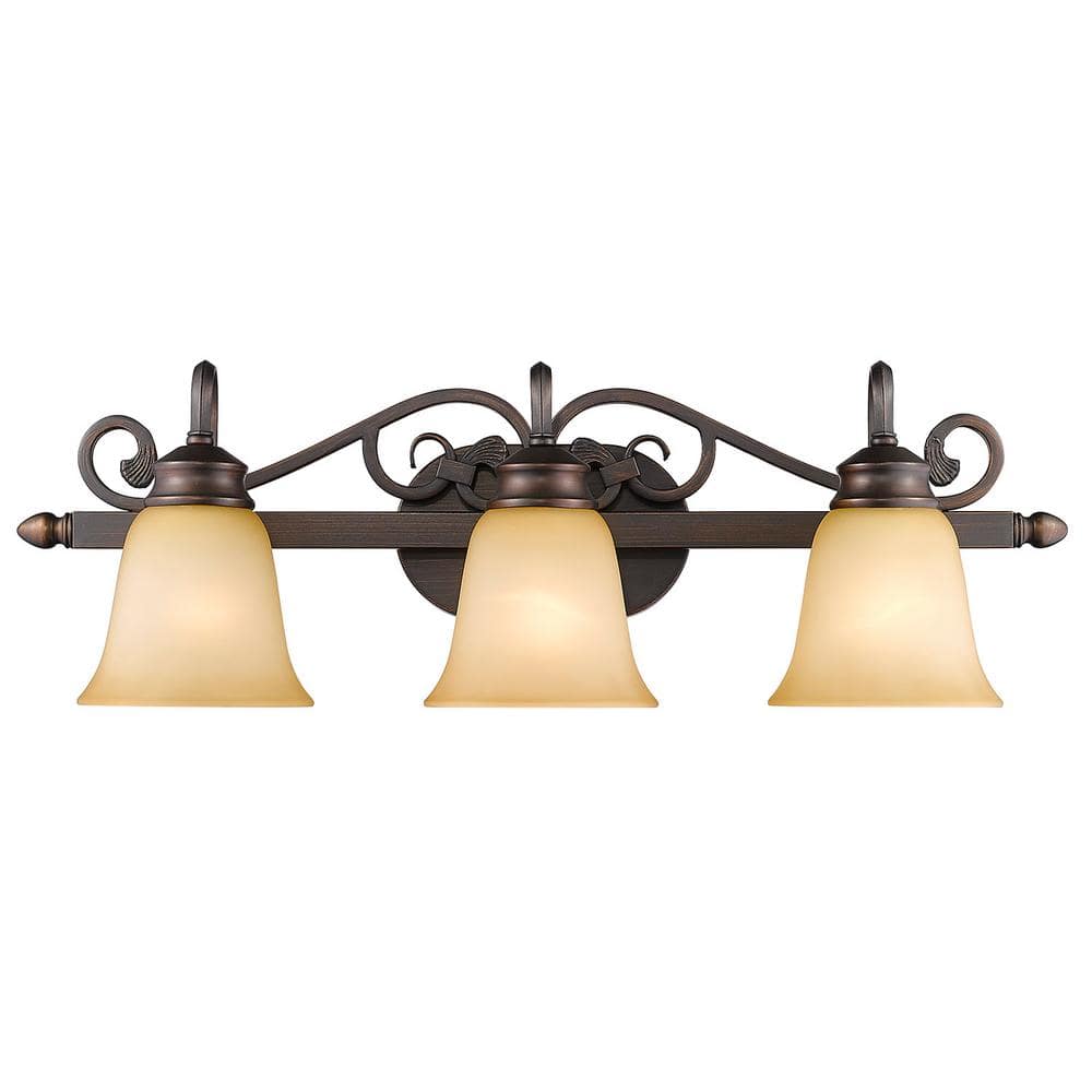 Bronze 3-Light Traditional Bathroom Vanity Fixture