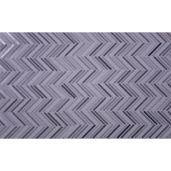 Apollo Tile (Sample) Zebra White, Gray 11-in x 11-in Polished Marble Herringbone Patterned Floor and Wall Tile