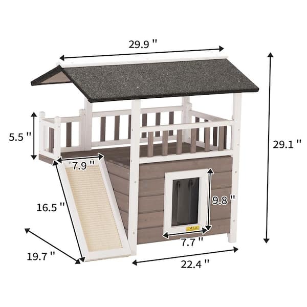 Dog house hotsell with stairs plans