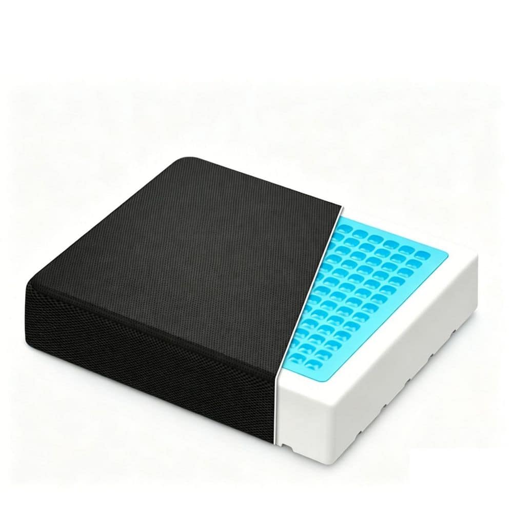 Wheelchair Seat Cushion for Sciatica, Back, Pressure Sore and Ulcer Pain Relief with Removable Strap, Anti-Slip Cover