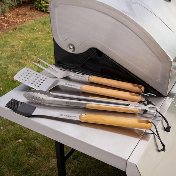 Cuisinart - 3 Piece Grilling Tool Set with Grill Glove - Black