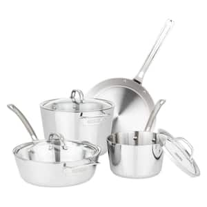 3-Ply 7-Piece Contemporary Stainless Steel Cookware Set