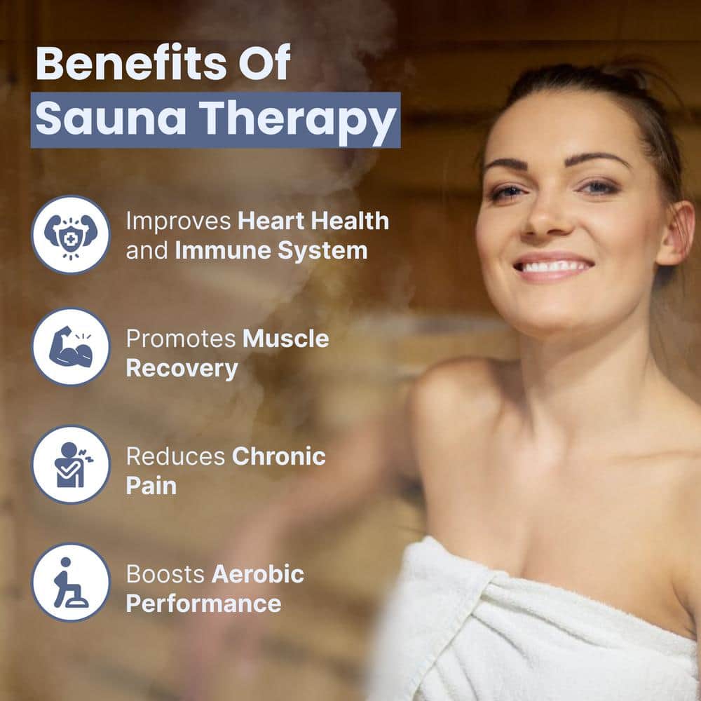 Canadian Red Cedar 8-Person Outdoor Sauna with Asphalt Roof