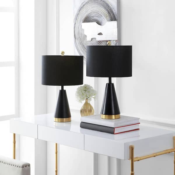 Penla 20 in. Black/Brass Gold Table Lamp