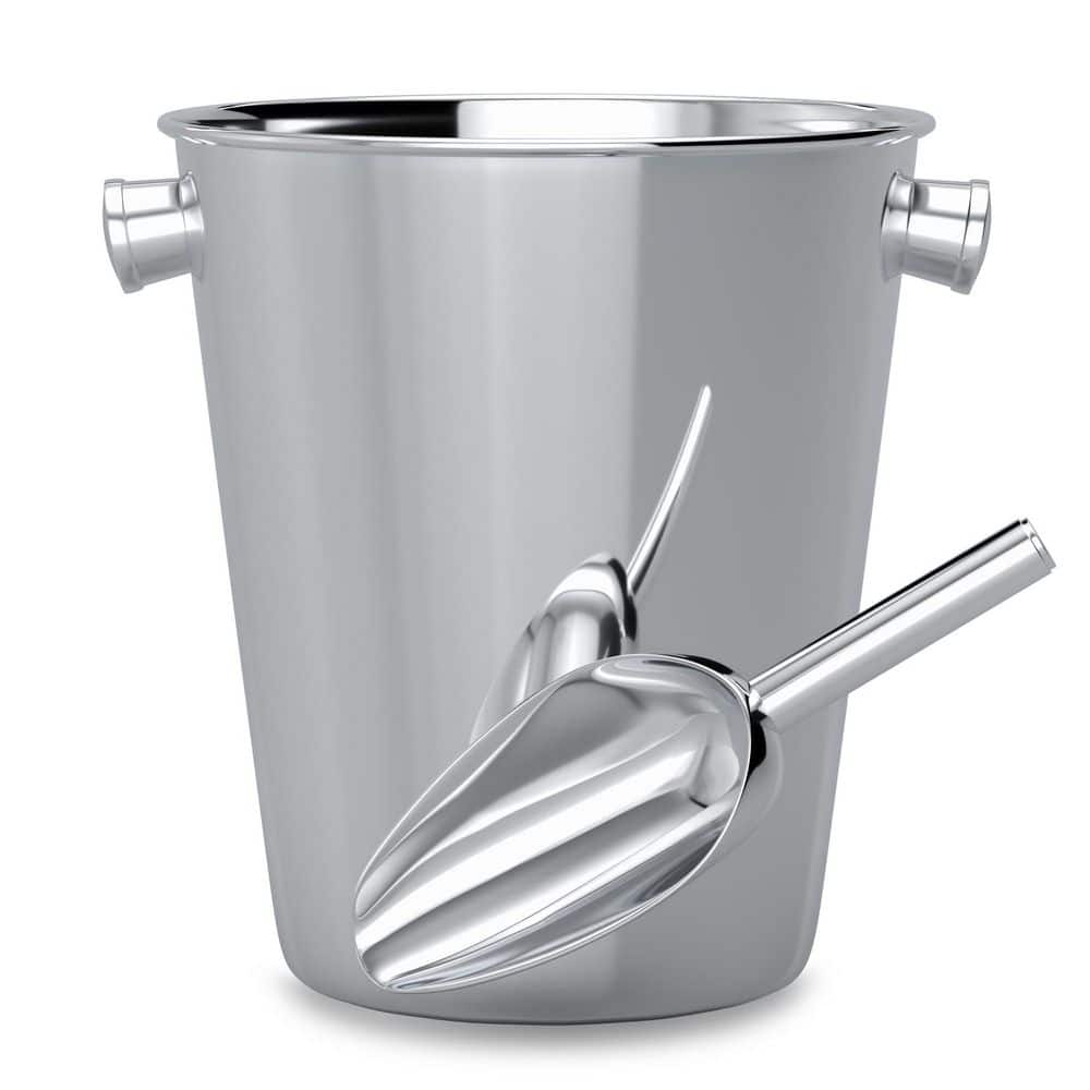 8.7 in. x 7.5 in. 4 qt. Silver Champagne Ice Bucket with Ice Scoop, Stainless Steel Wine Bucket for Bar, East to Clean price history on PriceWatchPro