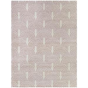 Shirley Pink 5 ft. x 7 ft. Geometric Area Rug