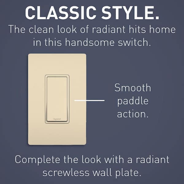 radiant 15 Amp 120 Volt 3-Way Decorator/Rocker Light Switch, Ivory