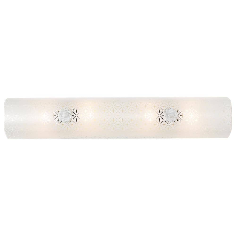 White Diamond Pattern 24" Dimmable Vanity Light