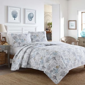 Laura Ashley Amberley 3-Piece Beige Floral Cotton King Quilt Set 206335 -  The Home Depot