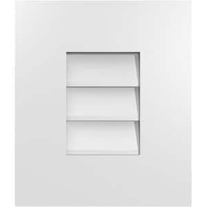 12 in. x 14 in. Rectangular White PVC Paintable Gable Louver Vent Non-Functional