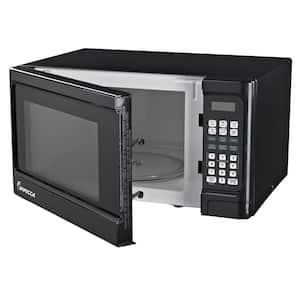 21-in. Width 1.1 cu.ft. in Black with Kitchen Timer 1000 Watt Countertop Microwave