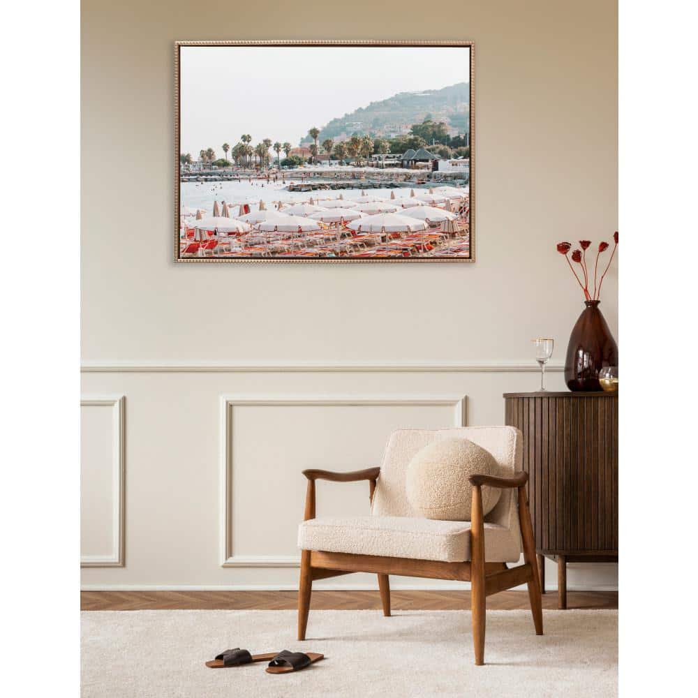 28"x38" Gold Framed Coastal Landscape Canvas Print