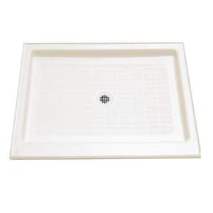 Purist 48 in. x 36 in. Single Threshold Shower Base with Center Drain in White
