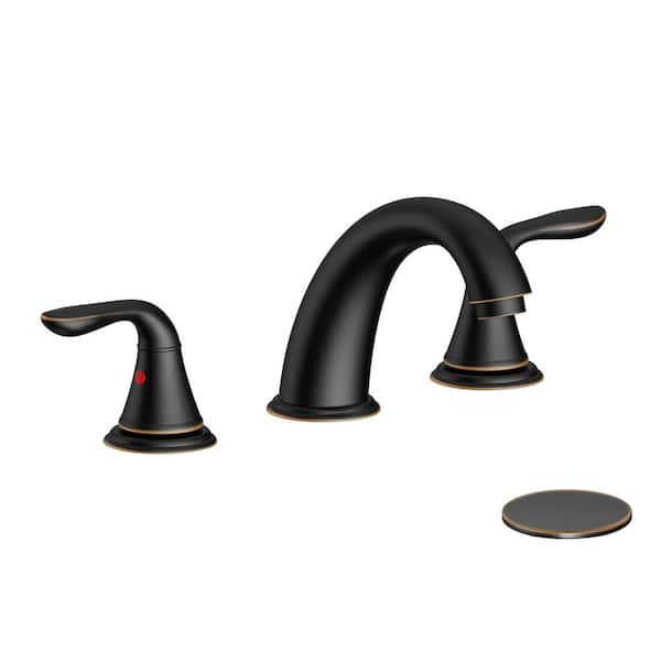 Glacier Bay Ivie 8 in. Widespread 2-Handle Bathroom Faucet in Oil Rubbed Bronze