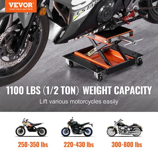 SKYSHALO Motorcycle Lift 1100 lbs. Motorcycle Scissor Lift Jack