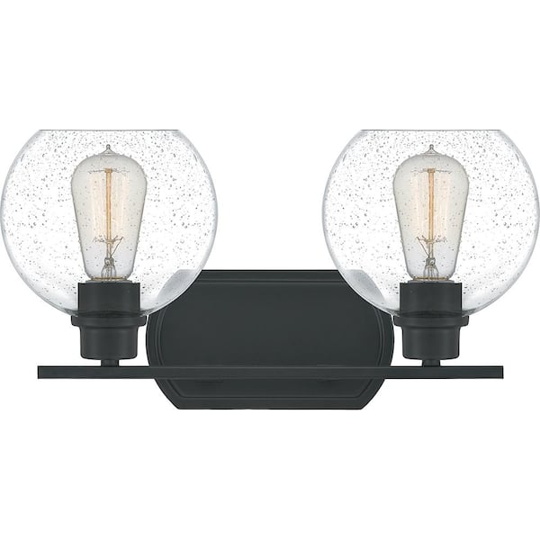 Quoizel Pruitt 2-Light Matte Black Vanity Light