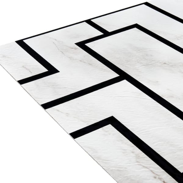 Retro 12" x 12" 3 MIL White Marble Peel and Stick Self Adhesive Vinyl Water Resistant Floor Tile-10 Tiles/10 sq. ft.