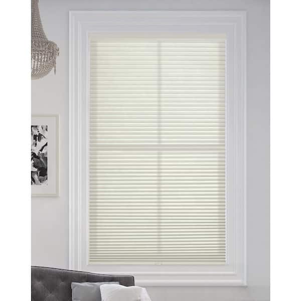 BlindsAvenue Winter White Cordless Light Filtering UV Blocking Fabric 9/16 in. Single Cell Cellular Shade 50 in. in. W x 48 in. in. L