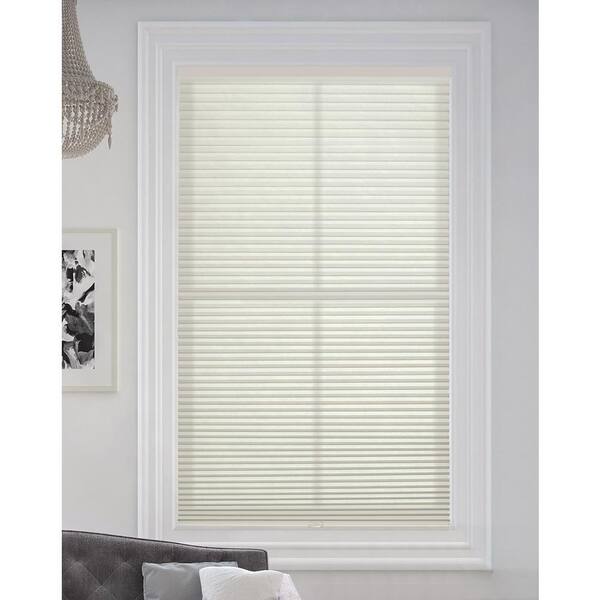 BlindsAvenue Winter White Cordless Light Filtering Fabric Cellular Shade 9/16 in. Single Cell 59 in. W x 72 in. L