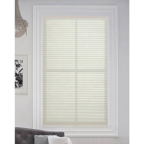 BlindsAvenue Winter White Cordless Light Filtering Fabric Cellular Shade 9/16 in. Single Cell 67 in. W x 72 in. L