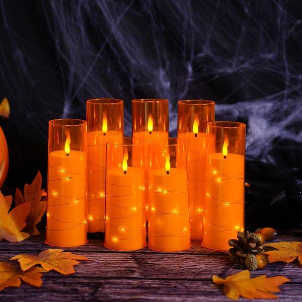 Orange Flameless LED Candles with Timer (Set of 7) TG0116 - The