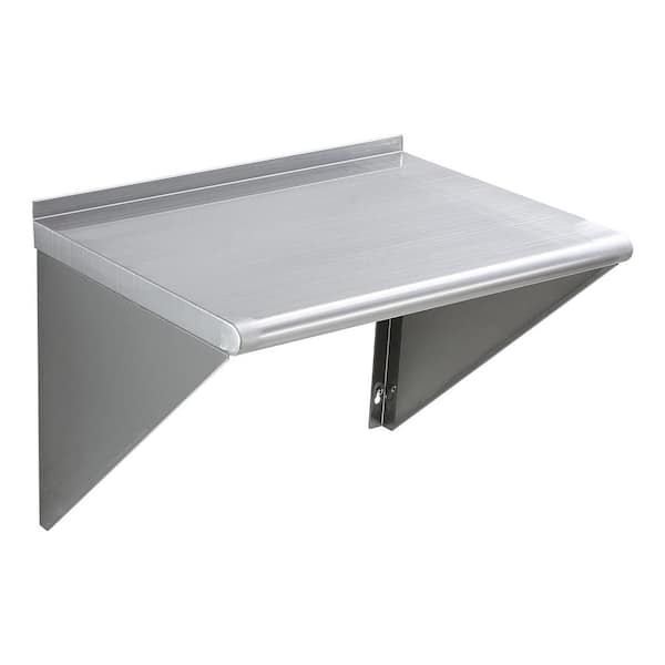 SVOPES 18 in. x 24 in. Stainless Steel Shelf, Wall-Mounted Floating Shelving, 300 lbs. Load Capacity.Storage Rack.Silver