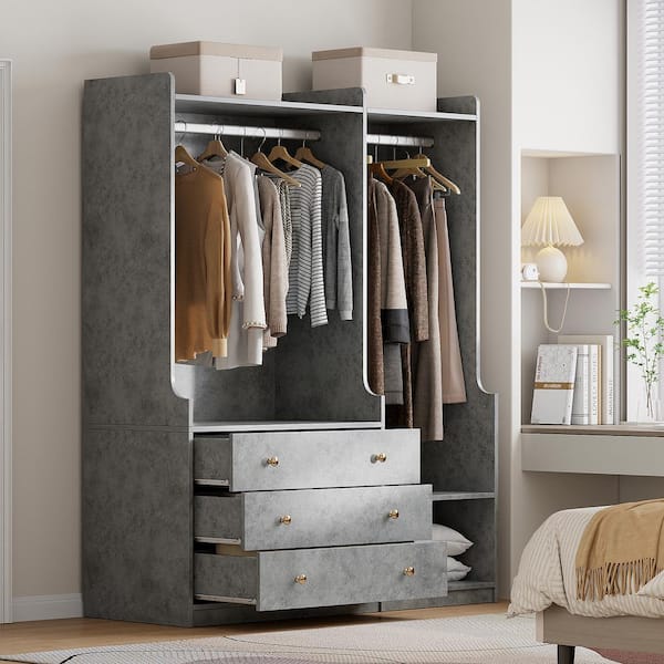Wooden open wardrobe discount