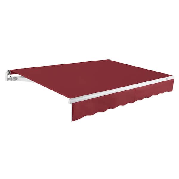 AWNTECH 12 ft. Maui Right Motorized Patio Retractable Awning (120 in. Projection) Burgundy