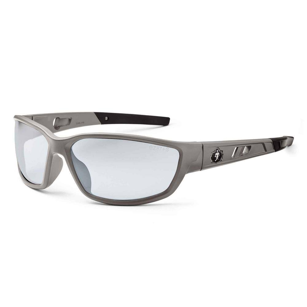 Skullerz Kvasir Matte Gray Safety Glasses, In/Outdoor Lens - ANSI Certified