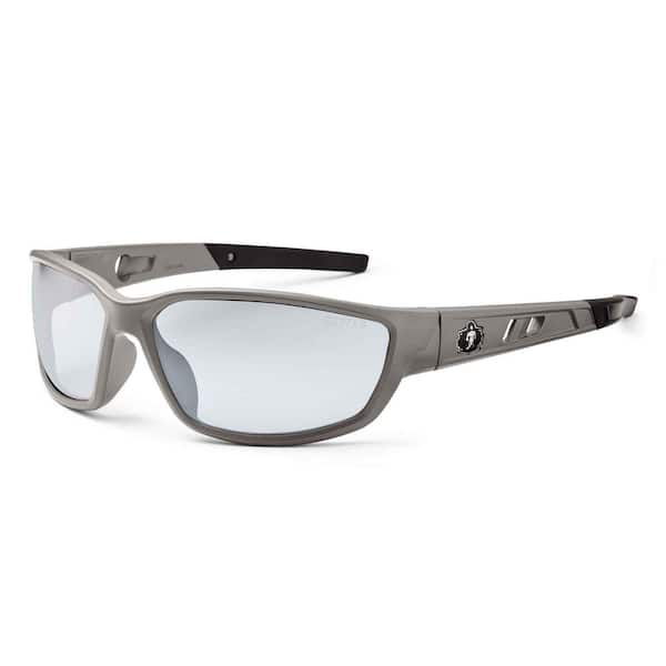 Ergodyne Skullerz Kvasir Matte Gray Safety Glasses, In/Outdoor Lens - ANSI Certified