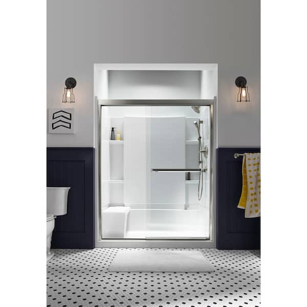 Sterling Accord 36 in. x 60 in. x 55-1/4 in. 3-piece Direct-to-Stud Tub/Shower Wall Set in White